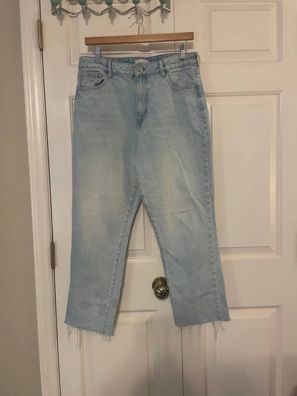 PacSun Mom Jeans 30 | High Rise Cropped Raw Hem Light Wash Denim | 90s